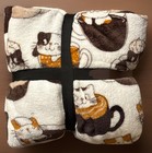 Berkshire Cat Throw Blanket Kitten Plush Cats In Cups Mugs Cozy Soft 50   x70   