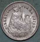 Peru 1874    900 Silver Dinero   Uncirculated  93    Tracked Shipping