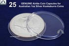 25 Genuine Airtite Coin Capsules For Australian 1oz Silver Kookaburra - H 40 6mm