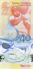 Us Seller East Eastern Caribbean 2 Dollars 2024 40th P 61 Polymer Ab Prefix Unc