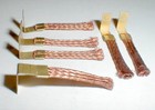 3 Pair Copper Parma Slot Car Pick-up Braid Brushes Push-in Style Original Nos