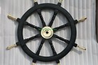 Replica Best Nautical Black Wooden Ship Wheel With Brass Handle Ship Steering