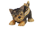 Whiskey The Yorkie Dog Pewter Bejeweled Hinged Miniature Trinket Box Kingspoint 