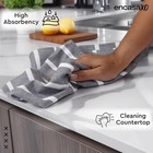 Encasa Xo Cotton Kitchen Towel Set   28x18 In  set Of 4   Roma Grey Stripes 