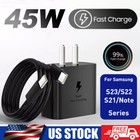 45w Fast Charging Usb Type C Wall Charger Cable For Samsung Galaxy S20 S22 21