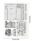 Books Library Card Stamp Set Crafting Stamps Lot Book Junk Journal Scrapbooking 