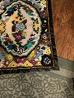 Vintage 1970 s Floral Retro Latch Hook Rug 34x45  Large Cottage Core Carpet