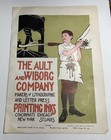 Rare Ault Wiborg Litho Printing Ink Poster Sign Original Art Printing Press Man