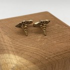 Medical Symbol Caduceus Cuff Links Set Gold Tone Doctor Medicine Nurse