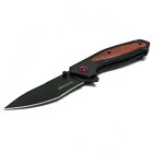 8  Survival Spring Assisted Open Folding Tactical Black Pocket Knife Wood Handle