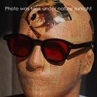 Vintage Johnny Depp Red Sunglasses Red Lenses Mens Womens Black Acetate Glasses 