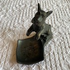 Vintage Scottish Terrier Trinket Dish Or Pipe Stand  Cast Metal 5 5    X 3   