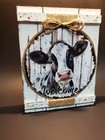 New Wood Farmhouse Slate Table Cow Decoration Holme Decor