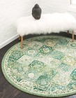  Penrose Collection Area Rug - Blake  6  1  Round  Green  Beige  