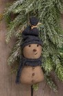 New Primitive Stiffened Snowman Ornament 5  Tall - Christmas Winter