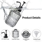 12 Oz Glass Bathroom Soap Dispensers With Pump  Refillable Kitchen Dish Soap