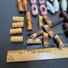 Vintage Toggle Buttons Wood Plastic   Leather Lot Of 50  Metal Shank  Brown Pink