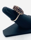 Antique vintage Sterling Silver 925 Dark Red Natural Garnet Ring Y2