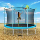 8ft Kids Trampoline Combo W  Safety Enclosure Net  Basketball Hoop   Ladder