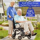 Transport Wheelchair 19 Inch Seat Folding Lightweight Foot Rests Carex Foldable