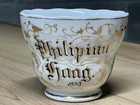 Antique 1883 Kpm Reservist Cup Berlin Philipina Hang Rare Gold Paint Read