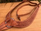 Pulling Style Ranch Horse Basket Tooled Leather Western Breast Collar   Nice  