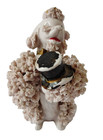 Vintage Pink Spaghetti Poodle Dog Sitting Top Hat Boy Mcm 1950s 5 