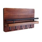 Bh-sz001 Key   Letter Mail Holder Rack Solid Wooden Shelf Wall Mount Home Decor