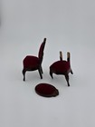 Vintage Dollhouse Furniture Set Of 2 Victorian Chairs Miniatures 1 12