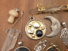 Vintage-now 15 Pcs Celestial Witchy Moon Astrology Pendants Craft Jewelry Lot 10