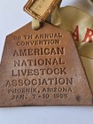 1936 American Natl  Livestock Assn   39th Ann  Conv   Leather Badges Phoenix Vtg