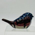 Porcelain Sparrow Figurine Bird Statue Sculpture Figure Blue Brown Vintage