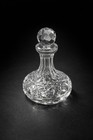 Beautiful Vintage Crystal Decanter W  Solid Crystal Stopper     6 1 2  Tall
