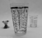 3 Pc Recipe Cocktail Bar Shaker Set Mixing Glass  Measuring Cup   Jigger Kit