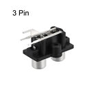 2pcs Av Concentric Outlet 2 Rca Female Jack 3-pin Connector Socket Panel Mount