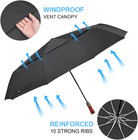 54 Inch Large Compact Windproof Golf Umbrella For Rain Oversized Auto Open Close