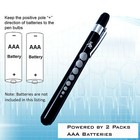 2 Black  silver Diagnostic Penlight Pocket Medical Led With Pupil Gauge Reusable