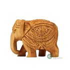 3 wood Elephant Pair Down Trunk Statue Carving Figurine Showpiece For Home Decor