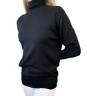 Chanel Vintage Cc Logo Turtleneck Sweater Top Black Gold Button Wool Rankab 