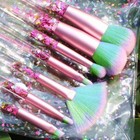 Makeup Brush Set Pink Glitter unicorn Foundation Sparkles Cute Fan Powder Blush