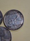 Lot Of 3 Silver 1961 Canadian Quarter Coins From An Old Album toning Au  800