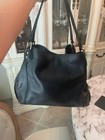 Coach Edie 31 Black Pebbled Leather Shoulder Bag Tote Gold Hardware 