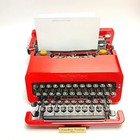 Olivetti Valentine Typewriter Red Bucket Vintage  W  Case Spain And New Ribbon
