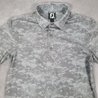 Fj Polo Shirt Boys Medium Gray Camo Youth Golf Performance Stretch Junior Active