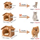 Cat House Bed Indoor Foldable Puppy Cave Sofa Kennel Removable Cushion Warm Hut