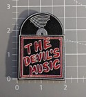 The Devil s Music Vinyl Records Goth Punk Emo Embroidered Iron On Patch  2x2 75 