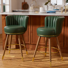 24  Bar Stools Set Of 2  Counter Height Stools Pub Chairs With Solid Wood Legs