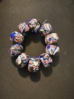 10 Millefiori Glass Trade Beads -   b1165  Handmade Indian Rare - 14x20mm