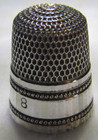  408  Faceted Border Sterling Silver Thimble - Simons Bros co   size 8 