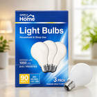 Simply For Home A19 Frosted Light Bulbs 90w 3count 110-130v Pack Of 4